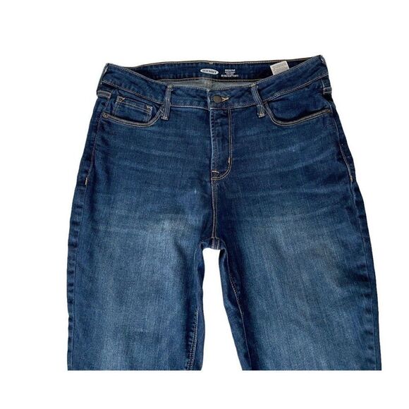 Womens Old Navy Rockstar Jeans Super Skinny High Rise Sz 14 Dark Wash Slim Pocke - Picture 2 of 9